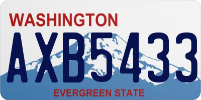 WA license plate AXB5433