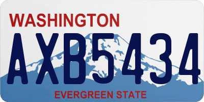 WA license plate AXB5434
