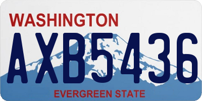 WA license plate AXB5436