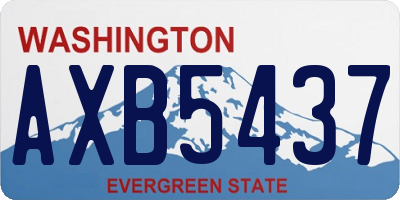 WA license plate AXB5437