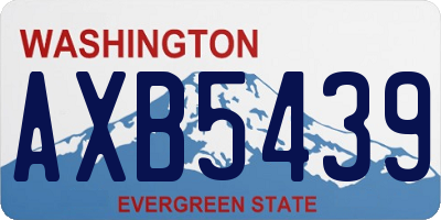 WA license plate AXB5439