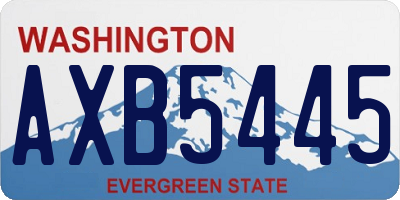 WA license plate AXB5445