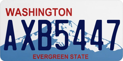 WA license plate AXB5447