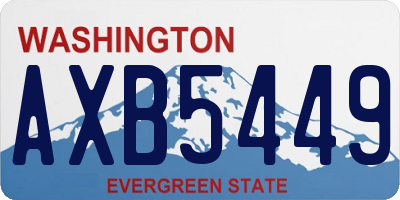 WA license plate AXB5449