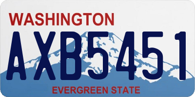 WA license plate AXB5451