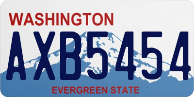 WA license plate AXB5454
