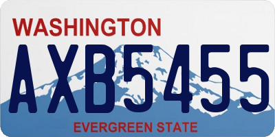 WA license plate AXB5455