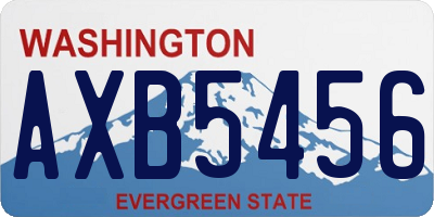 WA license plate AXB5456