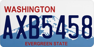 WA license plate AXB5458