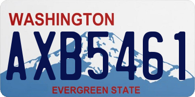 WA license plate AXB5461