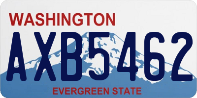 WA license plate AXB5462