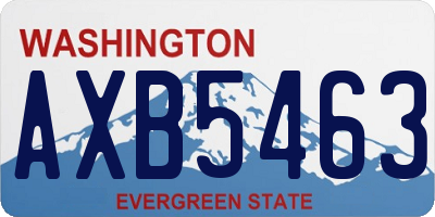WA license plate AXB5463