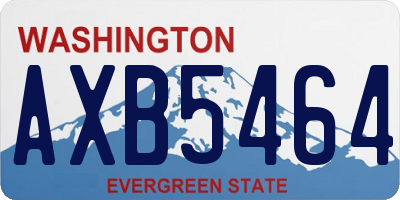 WA license plate AXB5464