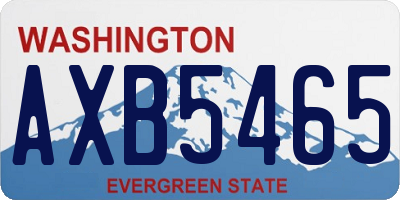 WA license plate AXB5465