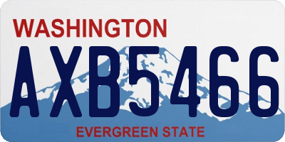 WA license plate AXB5466