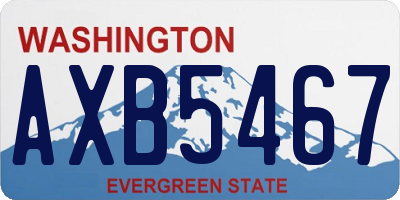 WA license plate AXB5467