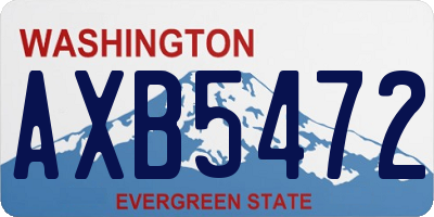 WA license plate AXB5472