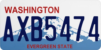 WA license plate AXB5474