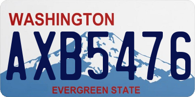 WA license plate AXB5476