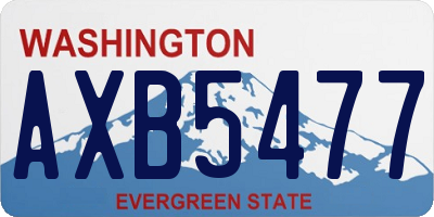 WA license plate AXB5477