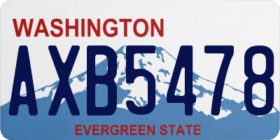 WA license plate AXB5478