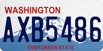 WA license plate AXB5486