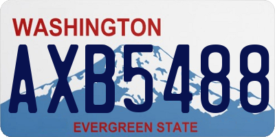 WA license plate AXB5488