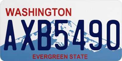 WA license plate AXB5490