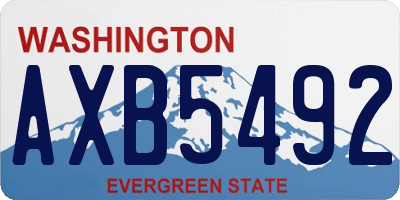 WA license plate AXB5492