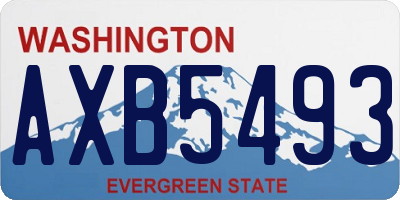 WA license plate AXB5493