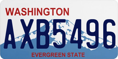 WA license plate AXB5496