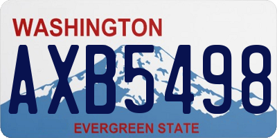 WA license plate AXB5498