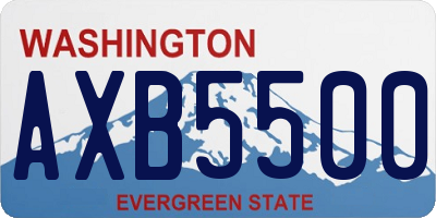 WA license plate AXB5500