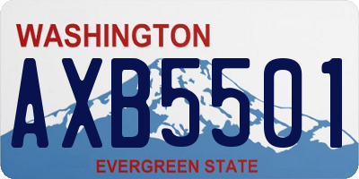 WA license plate AXB5501