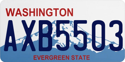 WA license plate AXB5503