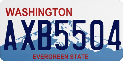 WA license plate AXB5504