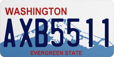 WA license plate AXB5511