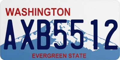 WA license plate AXB5512