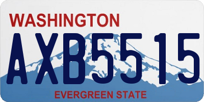WA license plate AXB5515