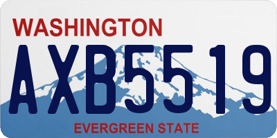 WA license plate AXB5519