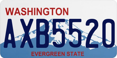 WA license plate AXB5520