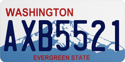 WA license plate AXB5521