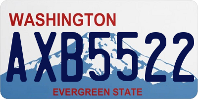 WA license plate AXB5522