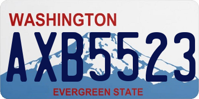 WA license plate AXB5523