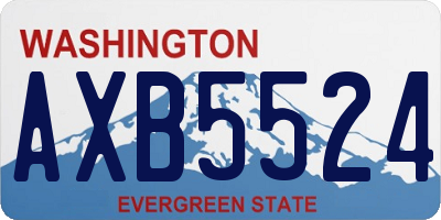WA license plate AXB5524