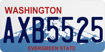 WA license plate AXB5525