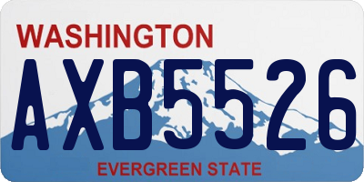 WA license plate AXB5526