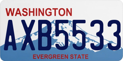 WA license plate AXB5533