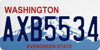 WA license plate AXB5534