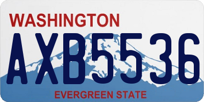WA license plate AXB5536